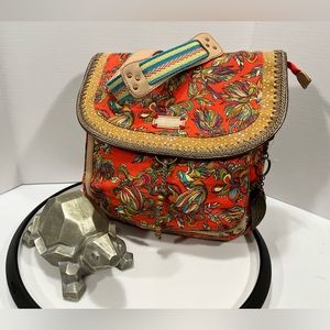 NWOT SAKROOTS CONVERTING CROSSBODY/BACKPACK BRILLIANT COLOR BIRDS PATTERN